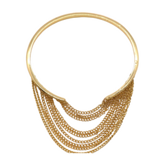 New Women Gold Plated Metal Chain Upper Arm Cuff Bracelet Chain Multi Wave Accessory