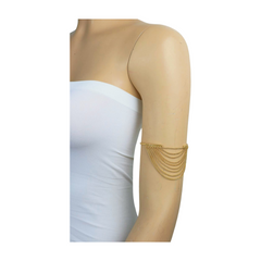 New Women Gold Plated Metal Chain Upper Arm Cuff Bracelet Chain Multi Wave Accessory