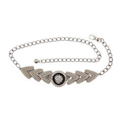 Brand New Women’s Silver Metal Chain Belt – Arrowhead Charm Waist Chain with Lion Head Medallion – Handmade Adjustable Waistband XS- XXL  WB17