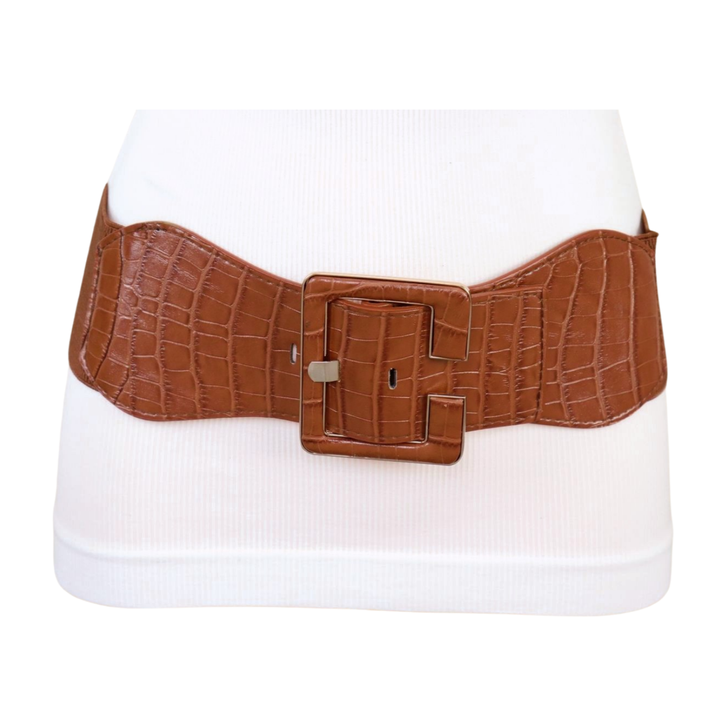 New Women Brown Wide Elastic Band Fashion Belt Hip High  display picture 2
