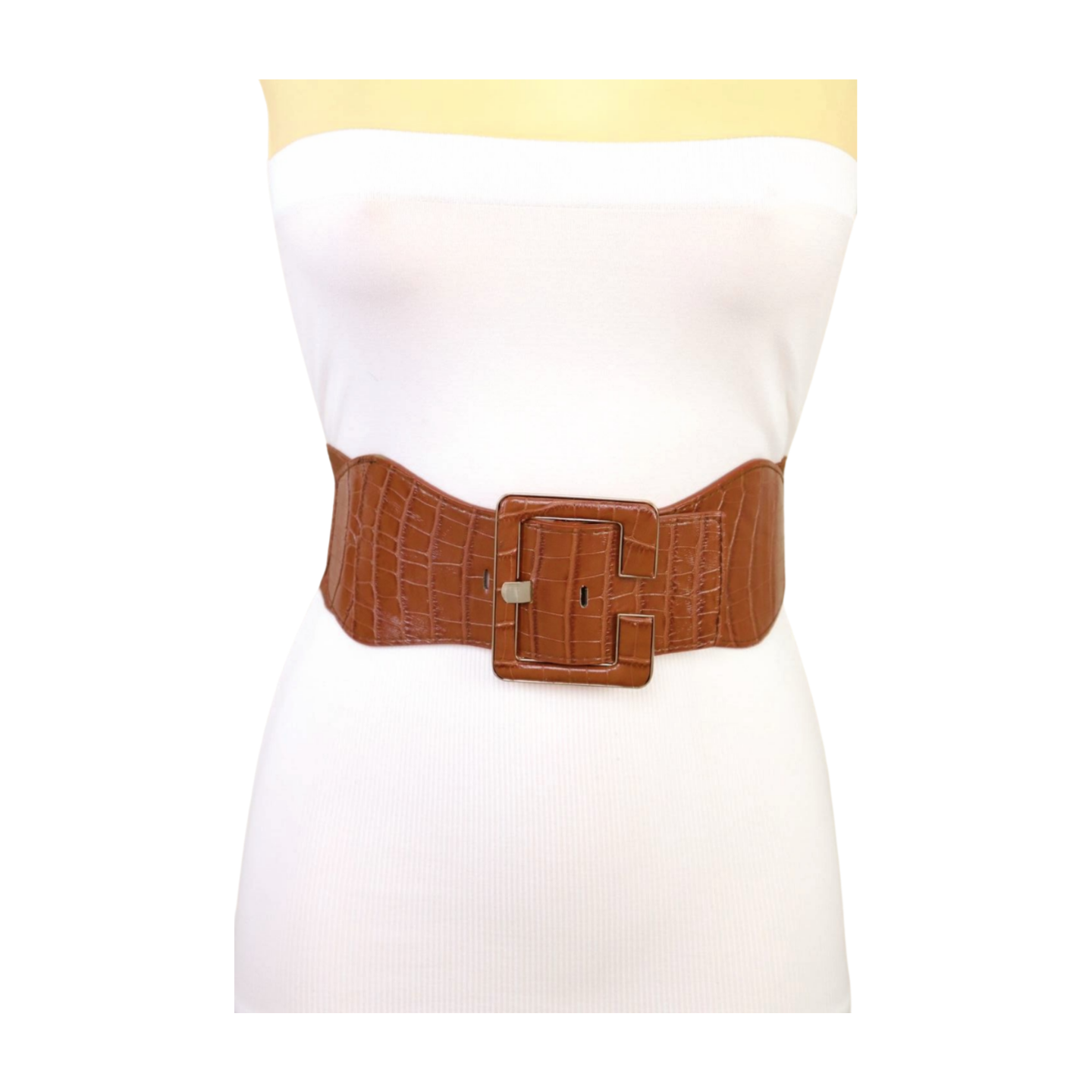 Leather Wide Elastic Waist Belt Wide Stretch Fashion Statement‎ Ladies Waistband Stretch Belts | OnlineBelts.com | Free shipping in the US main image 3