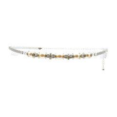 Silver Metal Chain Beaded Belt Bling Size S M L