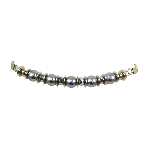 Brand New Women Silver Metal Chain Beaded Belt Gray Beads S M L