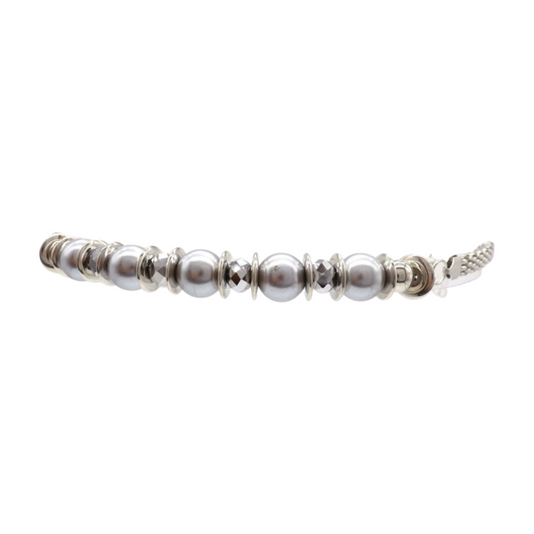 Brand New Women Silver Metal Chain Beaded Belt Gray Beads S M L