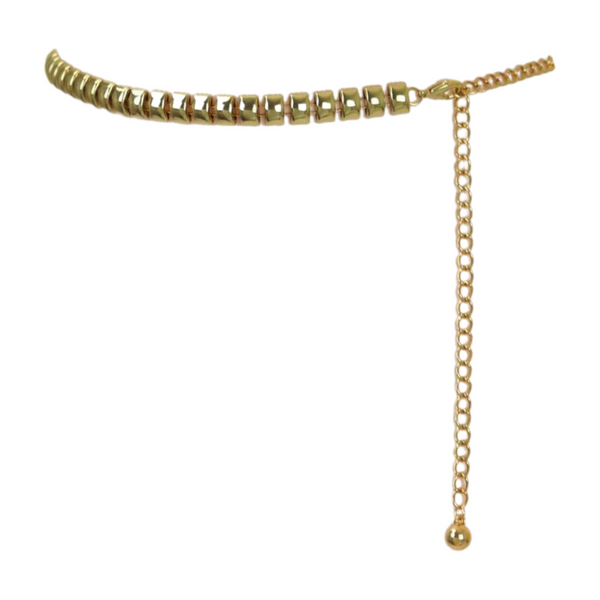 Brand New Women Gold Metal Chain Belt Square Charm S M