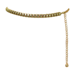 Gold Metal Chain Belt Square Charm S M