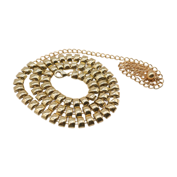 Brand New Women Gold Metal Chain Belt Square Charm S M