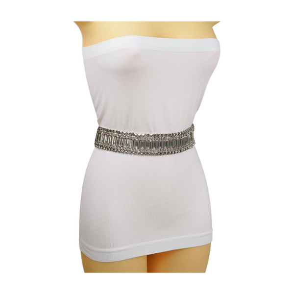 Brand New Women Silver Metal Chain Fashion Belt Size S M L