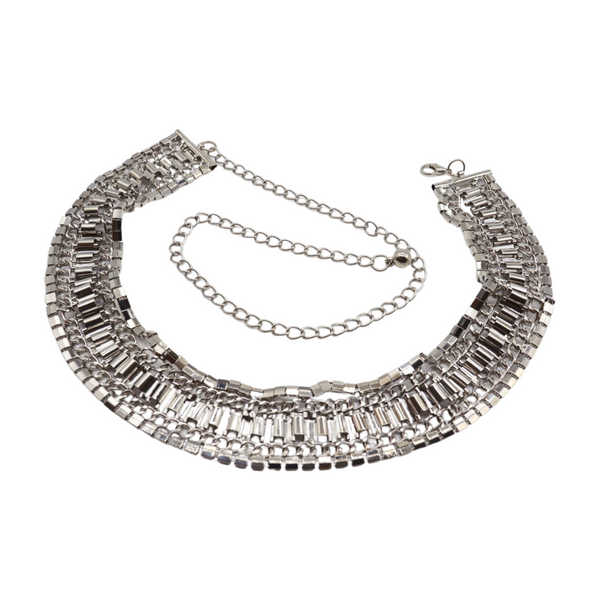Brand New Women Silver Metal Chain Fashion Belt Size S M L