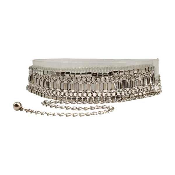 Brand New Women Silver Metal Chain Fashion Belt Size S M L