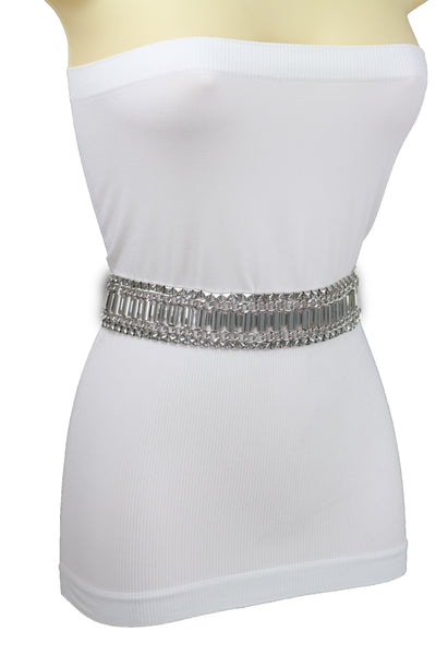Brand New Women Silver Metal Chain Fashion Belt Size S M L
