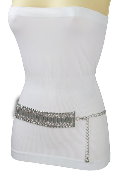 Brand New Women Silver Metal Chain Fashion Belt Size S M L