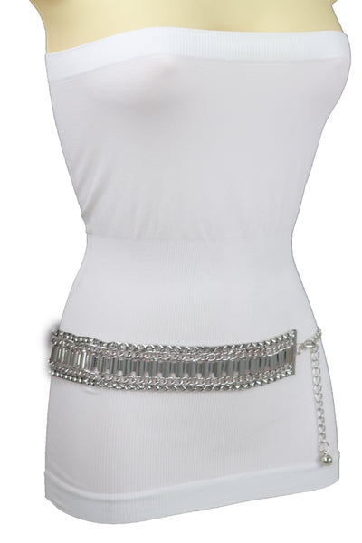 Brand New Women Silver Metal Chain Fashion Belt Size S M L