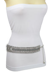 Silver Metal Chain Fashion Belt Size S M L