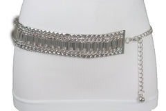 Silver Metal Chain Fashion Belt Size S M L
