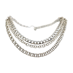 Brand New Women Silver Boot Chain Bracelet Shoe 3 Strand Wave Charm Strap Band Shoe A PAIR SET BC114