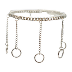 Brand New Women Silver Metal Boot Chain Bracelet Shoe Anklet Dangle Long Ring Charm SET BC86