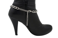 Brand New Women Silver Metal Boot Chain Bracelet Shoe Anklet Feathers Dream Catcher Charm SET BC134