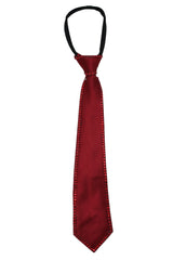 Brand New Red Formal Fashion Neck Tie Zipper Narrow Satin Look With Crystal Trim