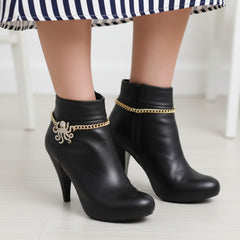 Brand New Women 2PCS Gold Metal Boot Chain Bracelet Octopus Charm Shoe Anklet BC74