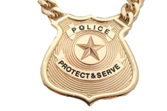 Brand New Women Gold Chunky Chain Necklace Women Large Badge Shield Pendant Statement Jewelry -   WN47