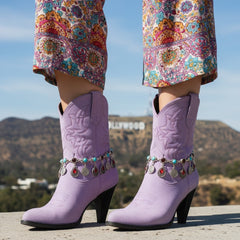 Brand New Women Silver Metal Boot Chain Bracelet Shoe Anklet Drop Coin Ethnic Charm SET BC190