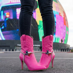 Brand New Women Silver Metal Boot Chain Bracelet Shoe Anklet State Of Texas Charm SET BC184