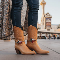 Brand New Women Gold Metal Boot Chain Bracelet Shoe Anklet State Of Texas Charm SET BC183