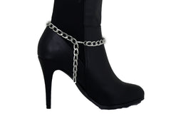 Brand New Women Silver Metal Boot Chain Bracelet Shoe Anklet Paisley Charm SET BC250