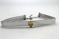 Brand New Silver Gold Skull Skinny Choker Necklace Women WN72
