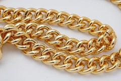 Brand New Men Gold Metal Chain Thick Links Fashion Necklace Extra Long Streetwear  -  M2