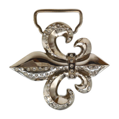 Men Women Silver Metal Belt Buckle Western Fashion Bling Fleur De Lis Lily