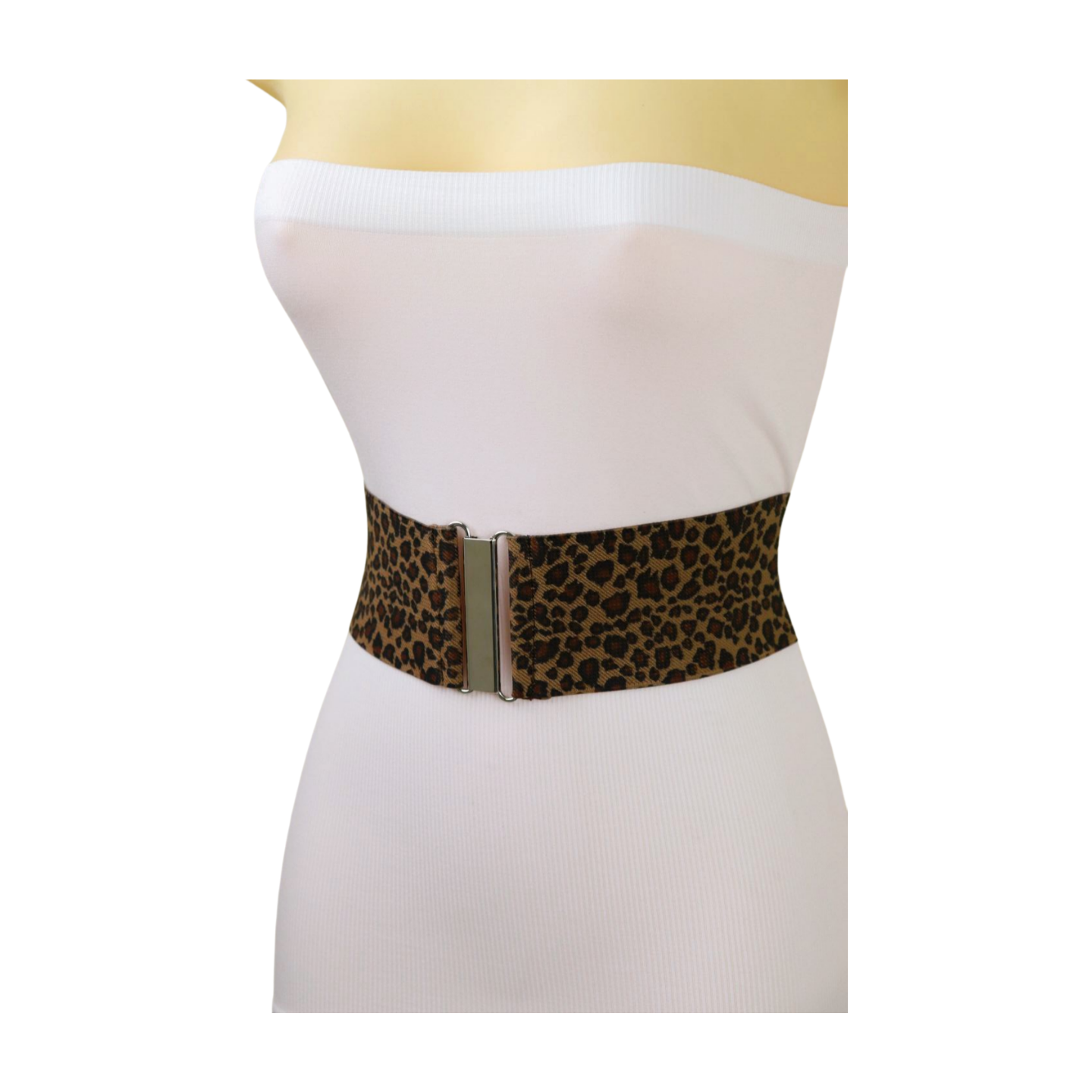 Waistband elastic Leopard Print Women\'s Belt large. New Women Leopard Animal Print Safari Cheetah Wide Elastic  main image 2
