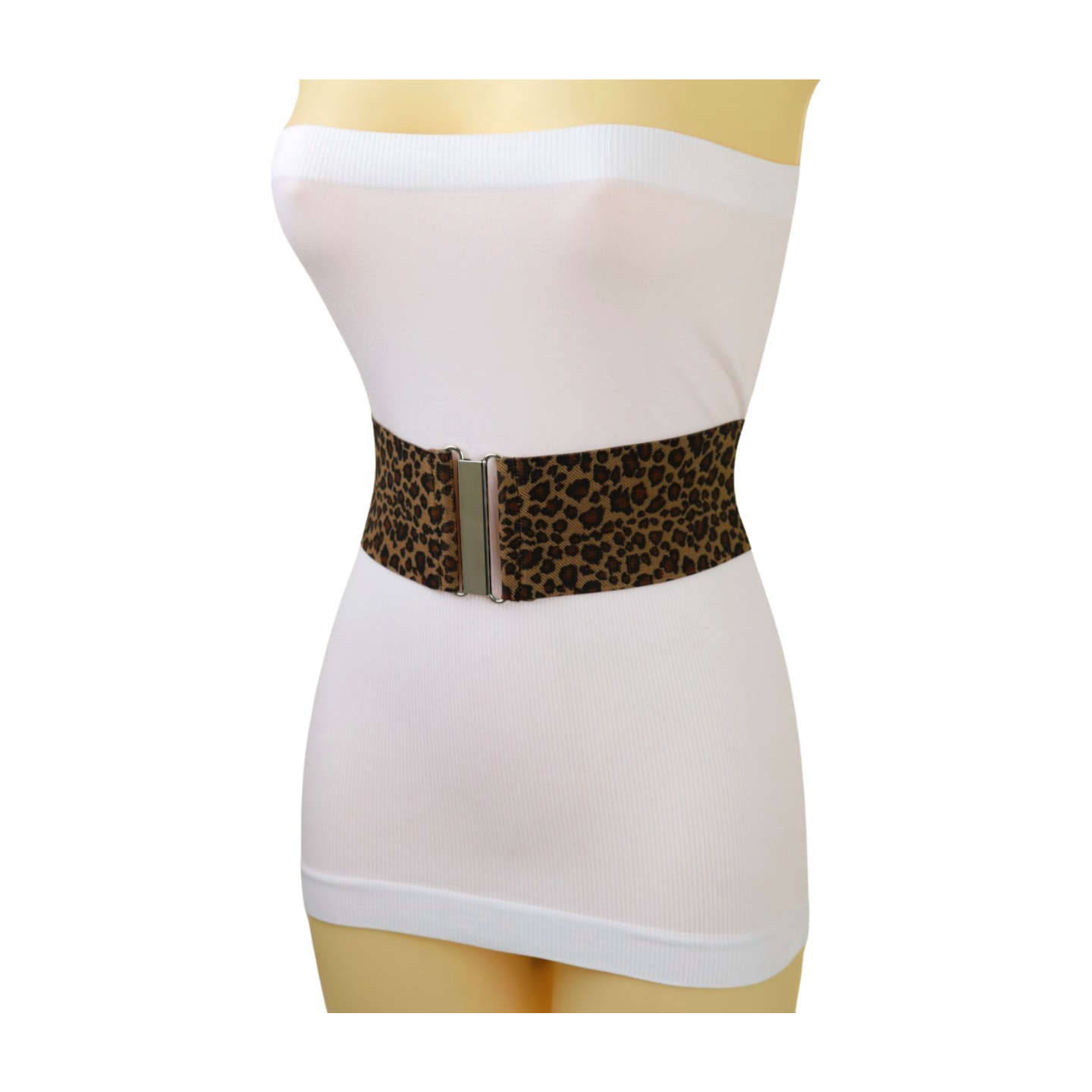 Leopard Animal Print Stretch Waist Statement Belt Animal Print Elastic Leopard Belts for Women for sale | eBay main image 3