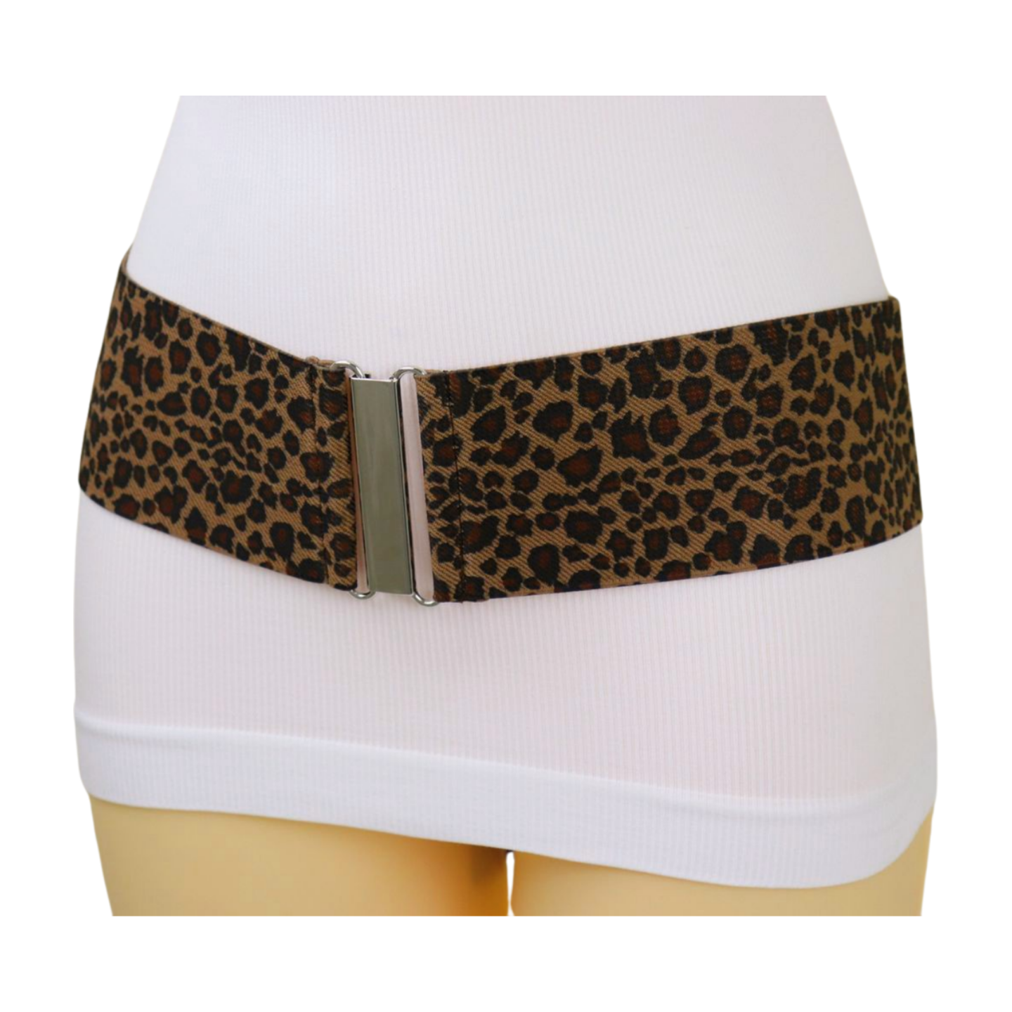 Silver Animal Print Wide Waist Statement Belt Animal Print Leopard Silver Belts for Women for sale | eBay main image 3