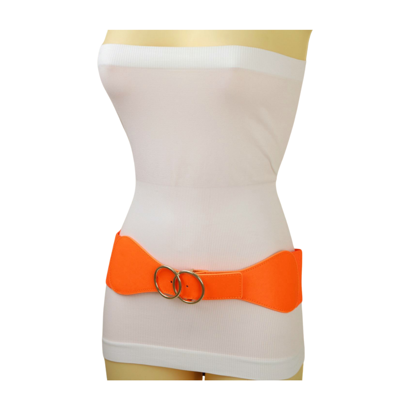 New elastic belt with gold buckle colors orange, green, yellow. Size small Yellow Elastic Belt - Etsy main image 3