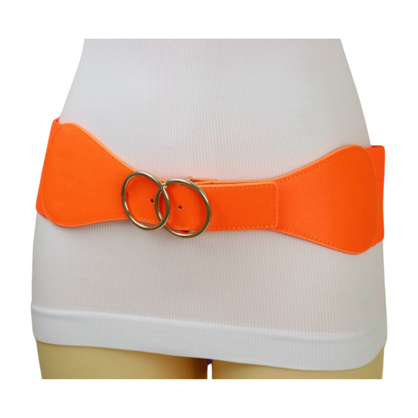 orange belt for dress Women's Orange Wide Elastic Waist Belt Big Buckle Fashion Stretch Band Faux  Leather Size S M (27"37") WB25 at Amazon Women's Clothing store