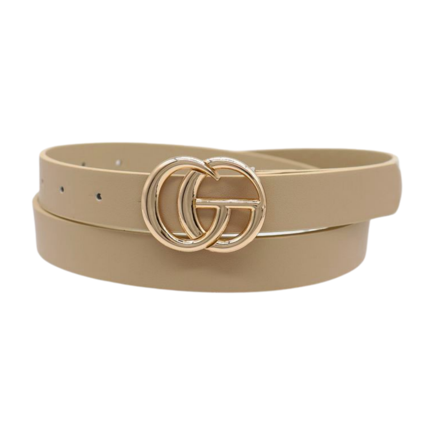 Gucci Women\'s Taupe Leather Belt with Gold Buckle Authentic Gucci Taupe Calfskin Leather Gold Pin Buckle Belt  main image 2