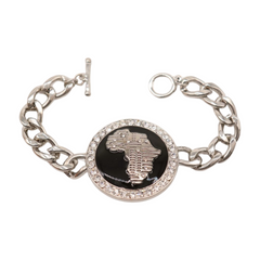 New Women Fashion Jewelry Silver Metal Chain Bracelet Africa Continent Bling Charm