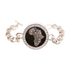 New Women Fashion Jewelry Silver Metal Chain Bracelet Africa Continent Bling Charm