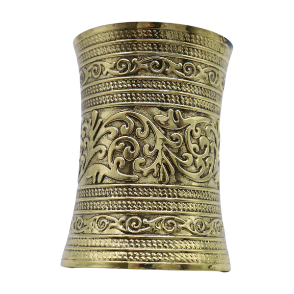 Women Antique Gold Long Metal Roman Cuff Bracelet