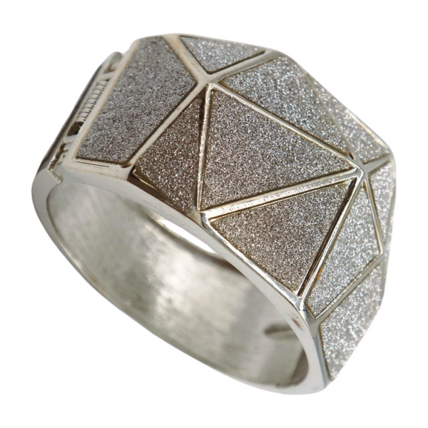 Women Silver Color Metal Wide Bracelet Sparkling Glitter Geometric