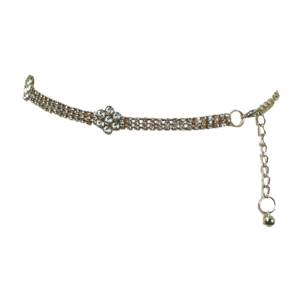 Brand New Women Silver Metal Chain Belt Flower Charm Beads S M L