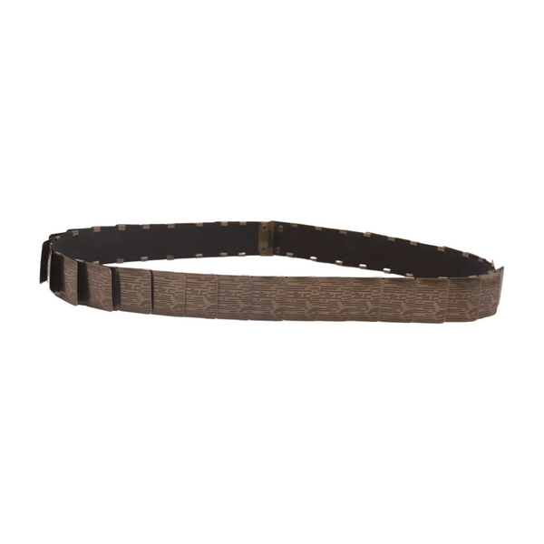 Brand New Women Pewter Black Color Metal Elastic Waistband Skinny Belt Size S M