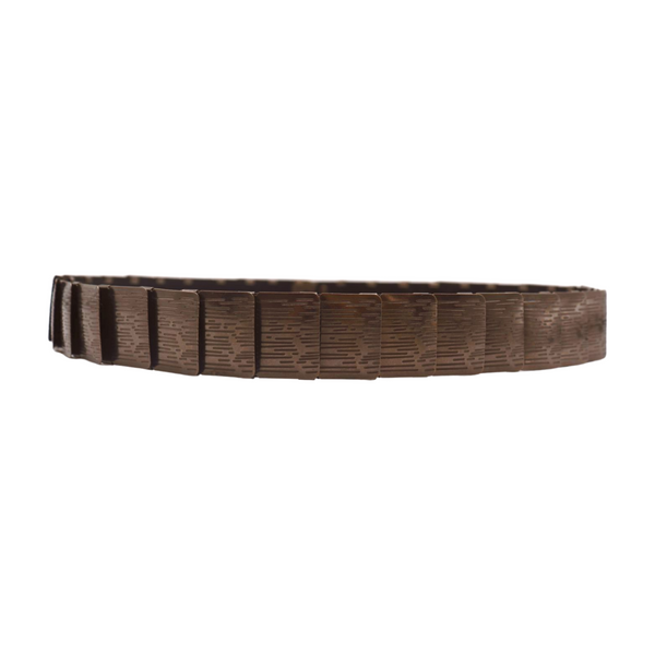 Brand New Women Pewter Black Color Metal Elastic Waistband Skinny Belt Size S M
