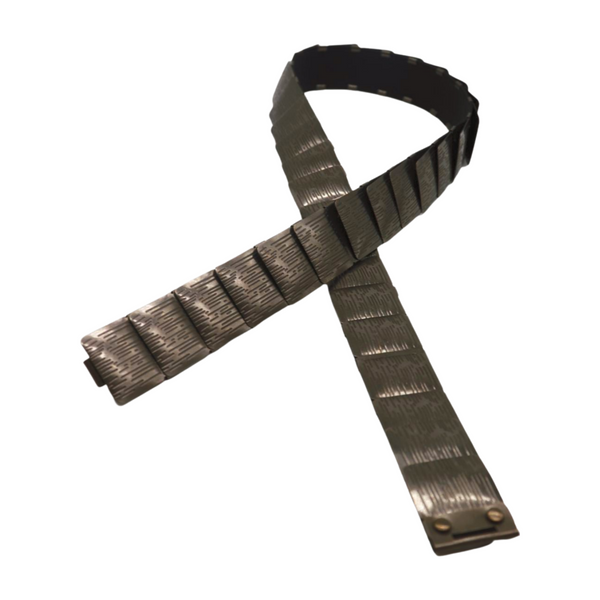 Brand New Women Pewter Black Color Metal Elastic Waistband Skinny Belt Size S M