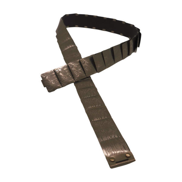 Brand New Women Pewter Black Color Metal Elastic Waistband Skinny Belt Size S M