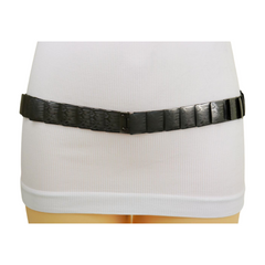 Pewter Black Color Metal Elastic Waistband Skinny Belt Size S M