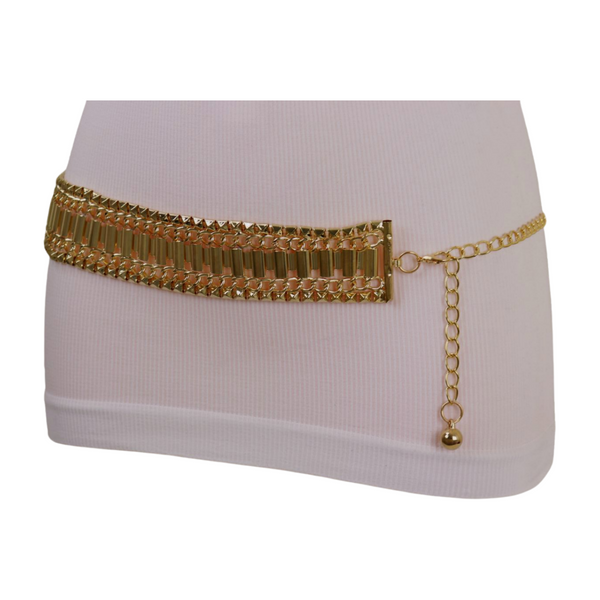 Brand New Women Gold Metal Chain Fashion Belt Hip High Waist Size S M L