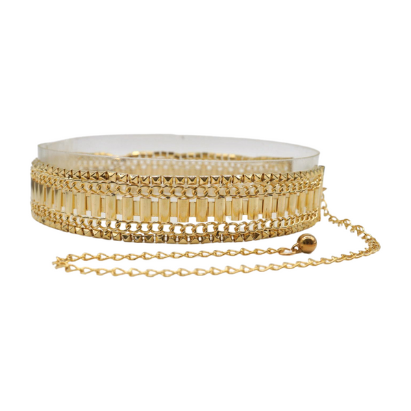 Brand New Women Gold Metal Chain Fashion Belt Hip High Waist Size S M L